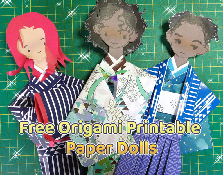 free paper dolls, free activity for kids, anime club activities, anime club crafts, origami paper dolls, washi paper dolls, printable paper dolls