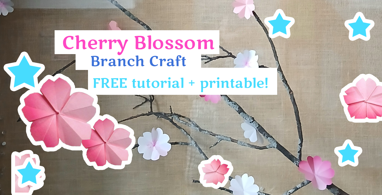 origami cherry blossoms, spring paper flower craft, DIY cherry blossom branches, origami flower tutorial, easy spring decor DIY, cherry blossom craft for kids, Japanese cherry blossom craft, paper sakura tutorial, origami spring crafts, real branch paper flowers