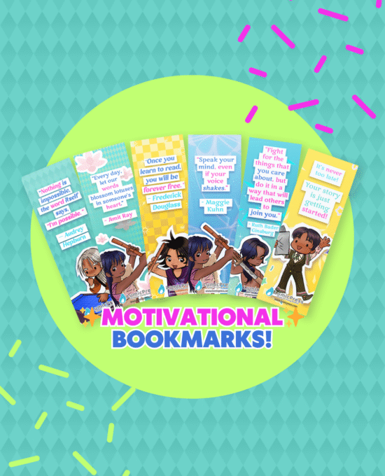 Bulk Kids Motivational Bookmarks – Kawaii Manga Style Laminated Waterproof Bookmark Set, Classroom Rewards, Reading Incentives