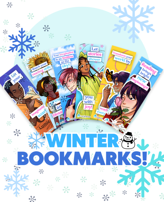 Kids Winter Bookmarks – Kawaii Manga Style Laminated Waterproof Bookmark Set, Bulk Classroom Rewards, Reading Incentives