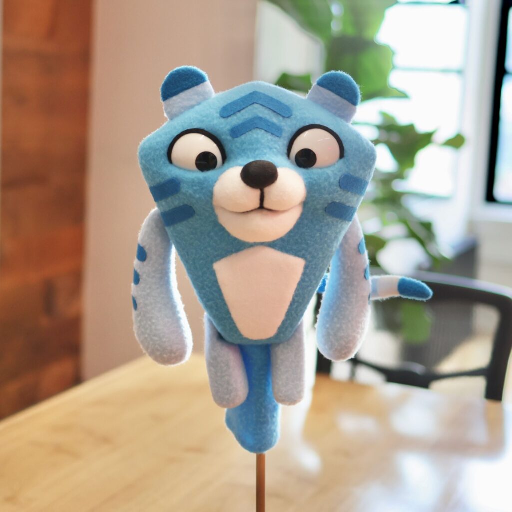 Blue Tiger Puppet Created by Furry Puppet Studio